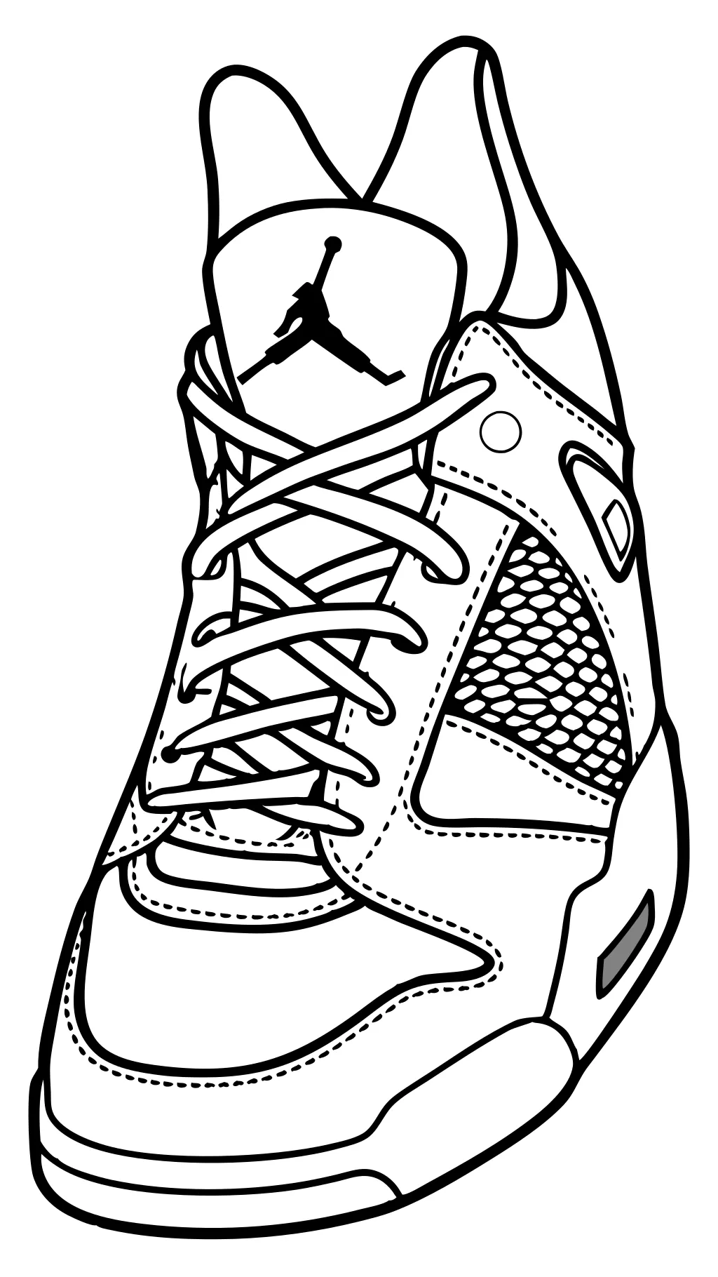 Página para colorear del zapato Jordan